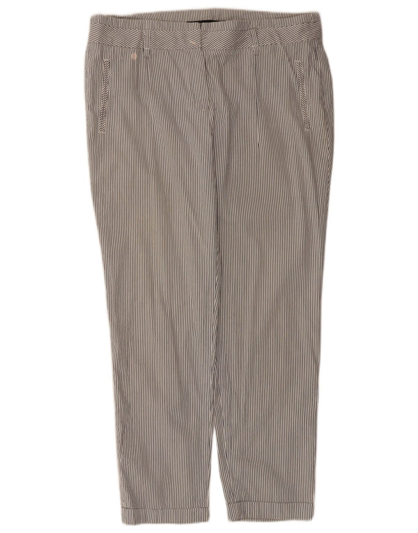 Spodnie damskie Zara Slim Chino EU 44 XL W34 L28 Biała bawełna w prążki