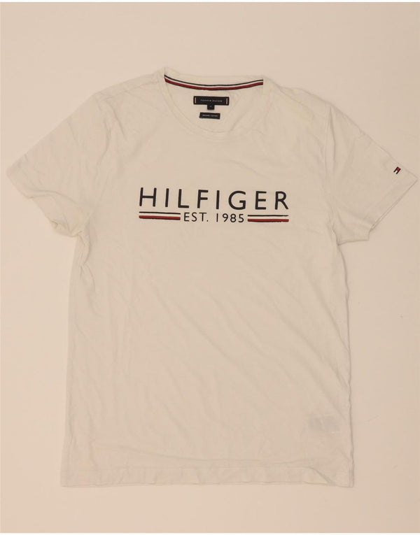 Męska koszulka z grafiką Tommy Hilfiger, średnia, biała bawełna
