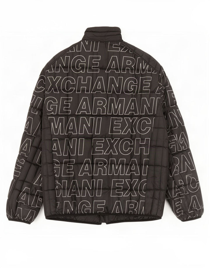 Męska wyściełana kurtka Armani Exchange Graphic UK 40, duża czarna