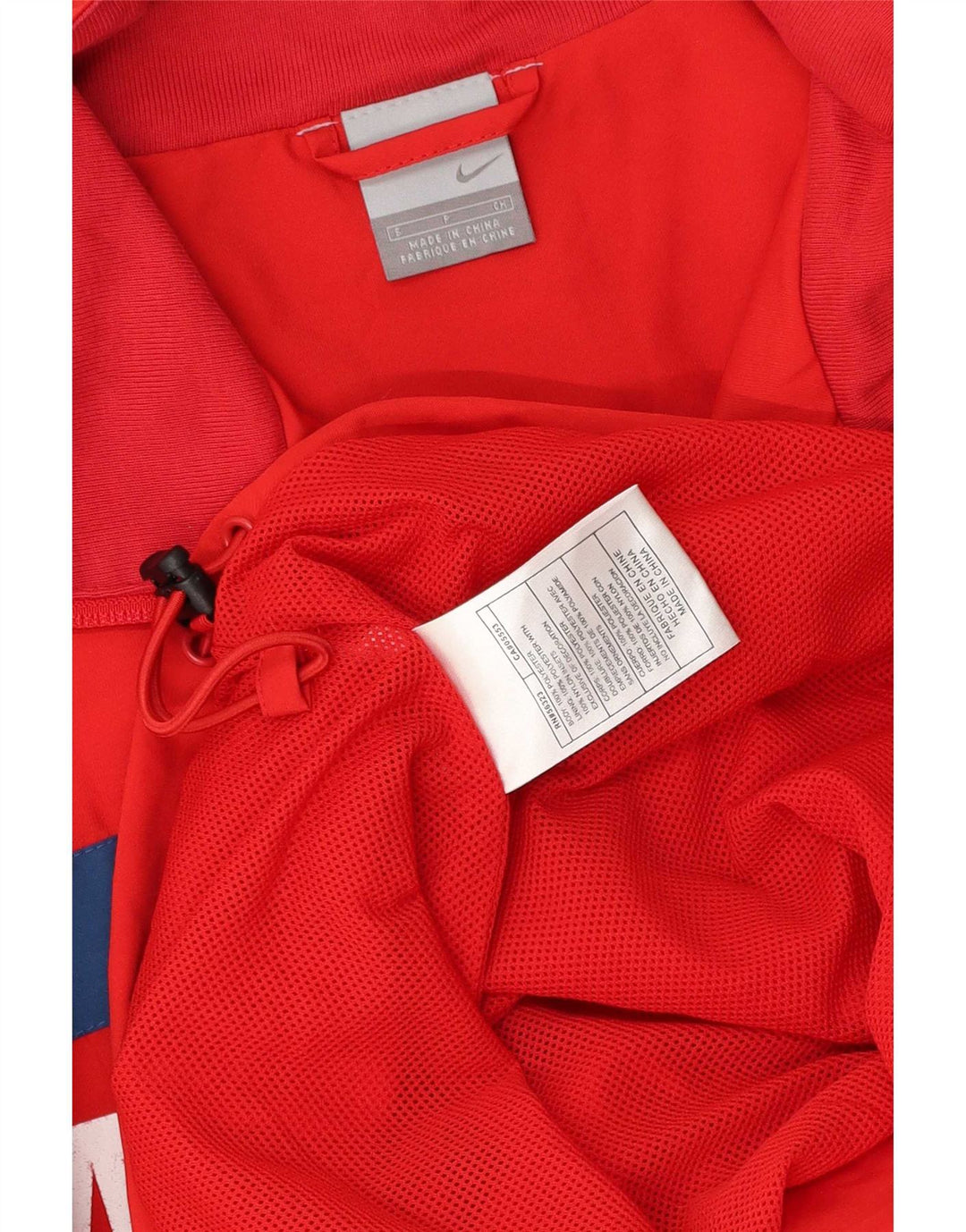 Męska kurtka przeciwdeszczowa Nike Graphic UK 36, mała, czerwona, poliestrowa z blokami kolorów
