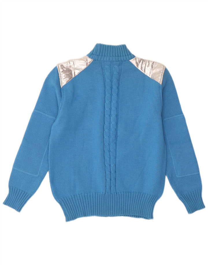Sweter damski w stylu vintage z golfem IT 44 w kolorze średnioniebieskim