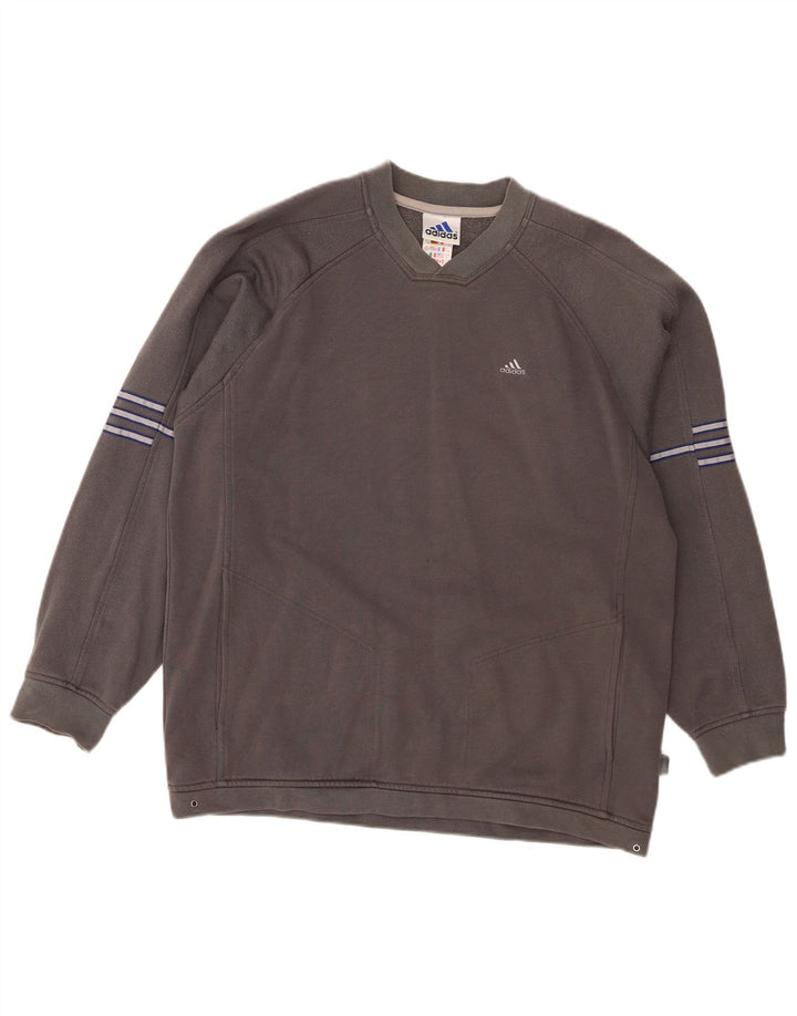 Bluza chłopięca Adidas 15-16 lat, szara, bawełniana w paski