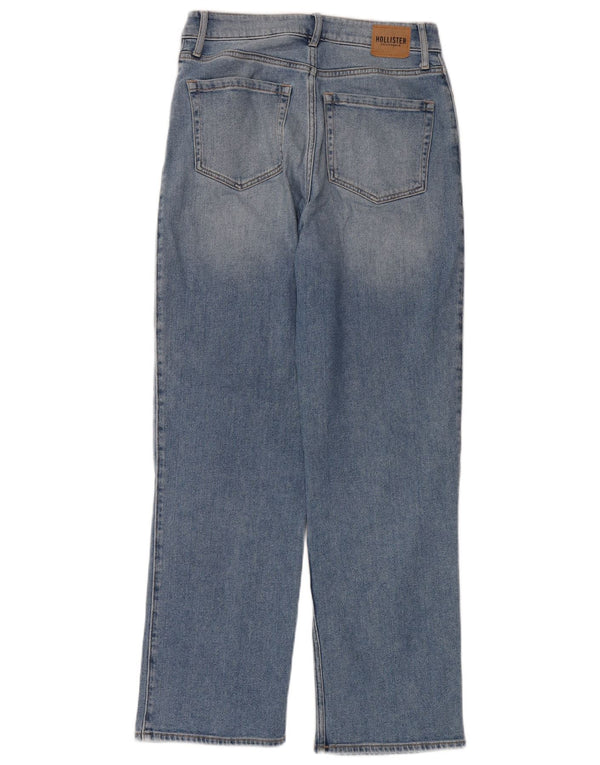 Dżinsy damskie Hollister Dad, proste, z wysokim stanem, US 7, średnie, W28, L31, niebieskie