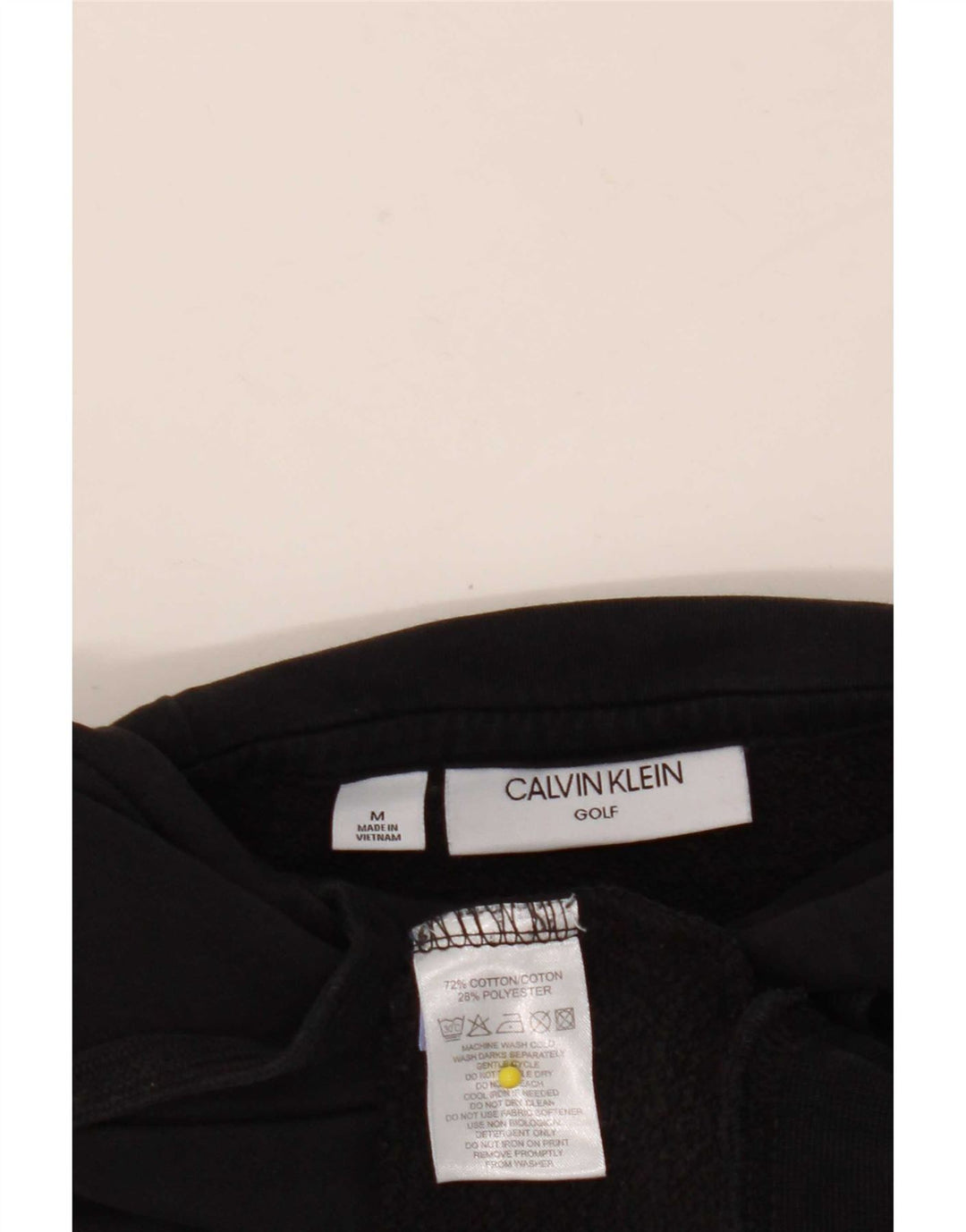 Męski sweter golfowy Calvin Klein z kapturem, średniej wielkości, czarny, bawełniany