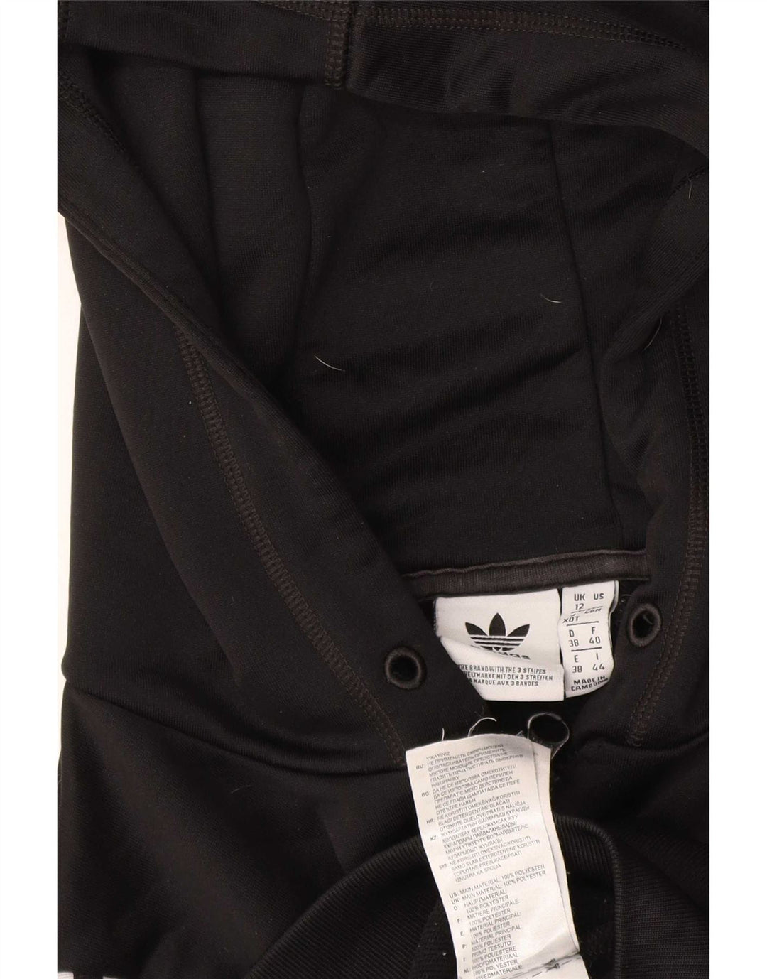 Damski sweter Adidas z grafiką i zamkiem błyskawicznym UK 12, średni czarny poliester