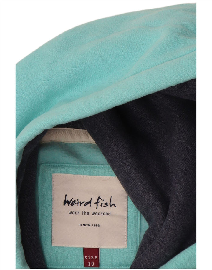 Damski sweter z kapturem WEIRD FISH, UK 10, mały, turkusowy, bawełniany