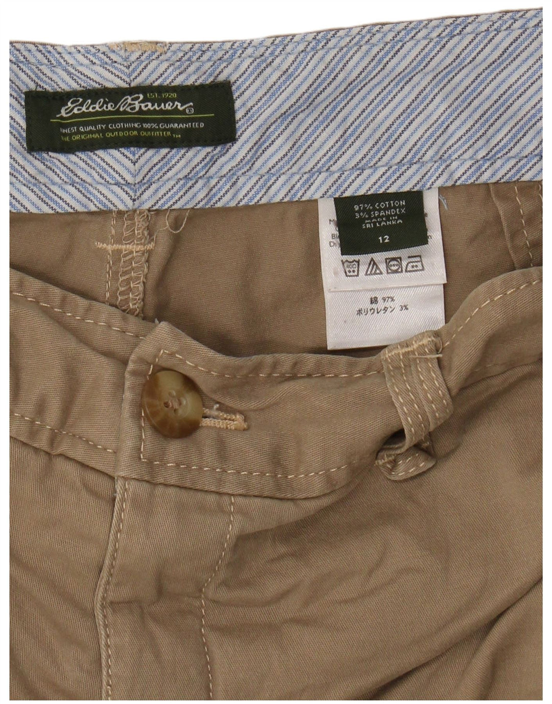 Bermudy męskie EDDIE BAUER US 12 Large W34 Beżowa bawełna