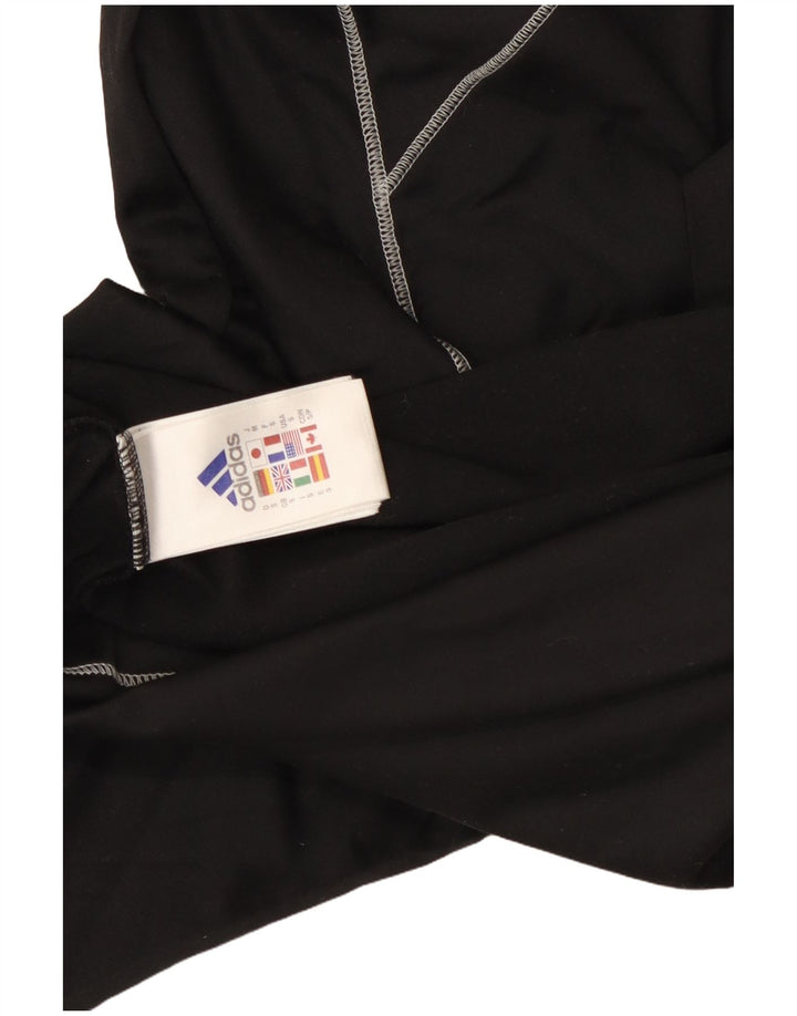 Adidas Męskie Topy Z Długim Rękawem, Małe Czarne Poliester Sportowe