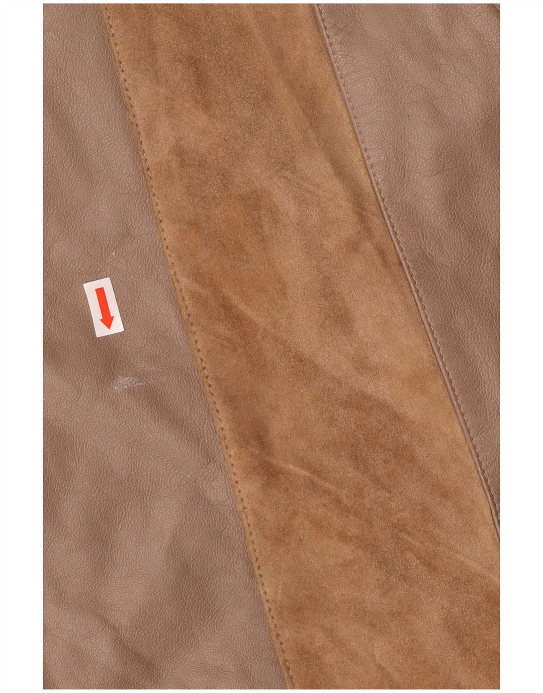 Damski płaszcz skórzany o luźnym kroju Norma UK 14, klasyczny, w średnie brązowe paski