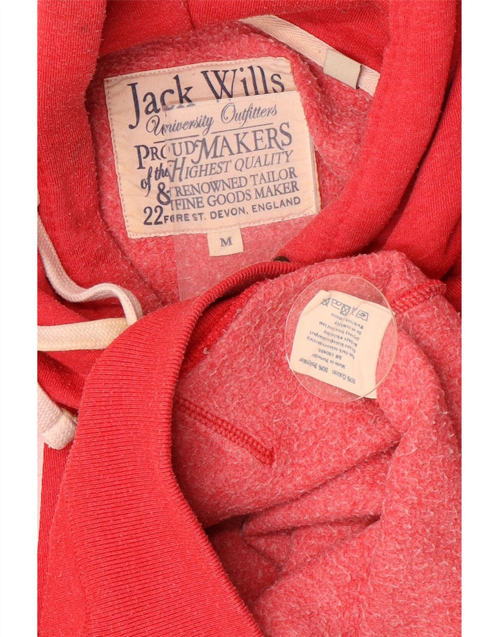 Męski sweter z kapturem i grafiką JACK WILLS, średnioczerwony, bawełniany