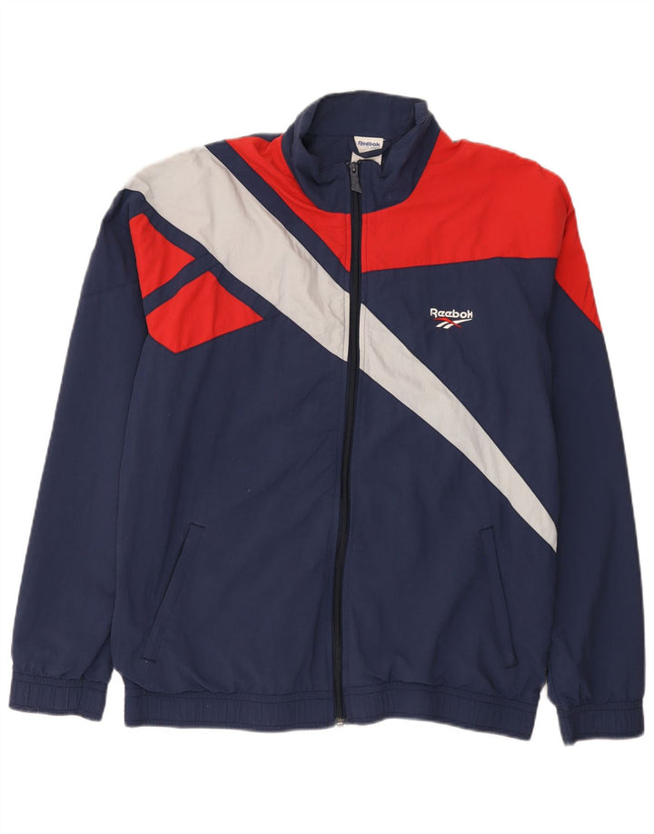Męska kurtka dresowa Reebok, duża, nylonowa, w kolorze granatowym