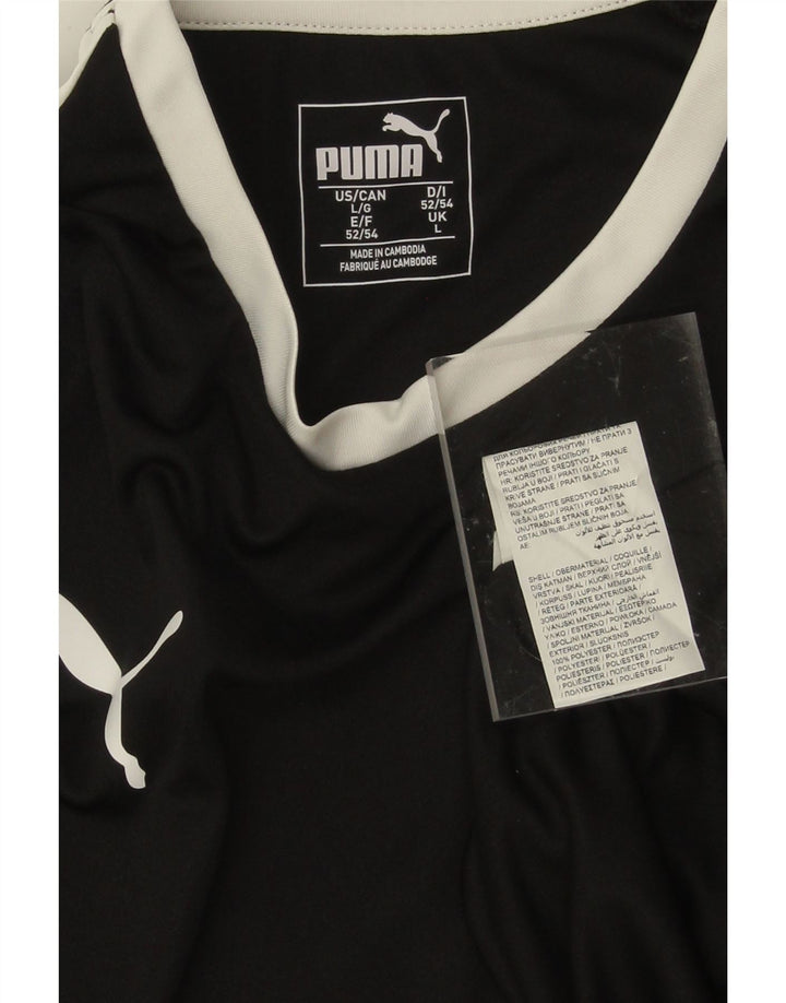 PUMA Mens Top Long Sleeve Large Black Colourblock Polyester Vintage Puma and Second-Hand Puma from Messina Hembry 