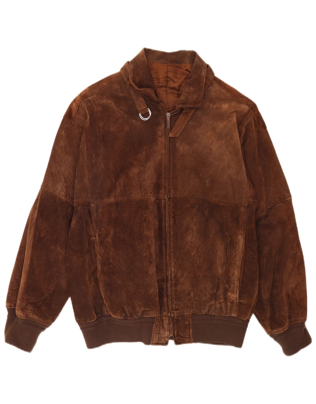 Vintage męska zamszowa kurtka bomber UK 36 mała brązowa retro