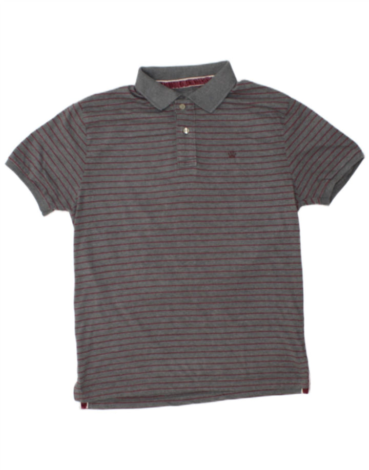 Męska koszulka polo Scout 2XL, szara, bawełniana w paski