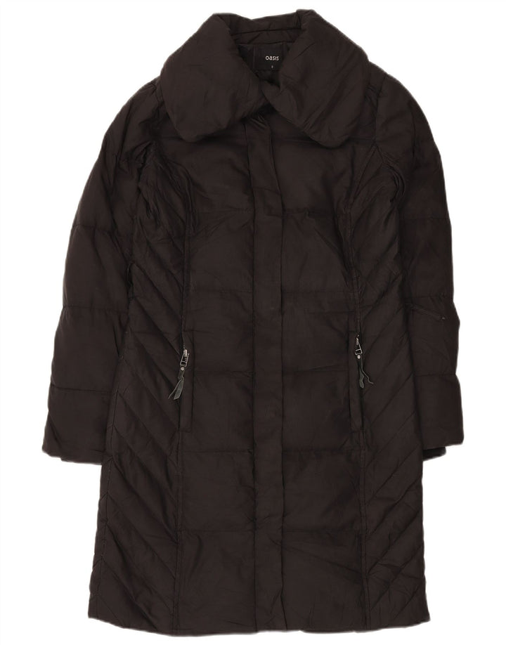 OASIS Damski, oversize'owy, ocieplany płaszcz UK 10, mały, czarny, poliestrowy