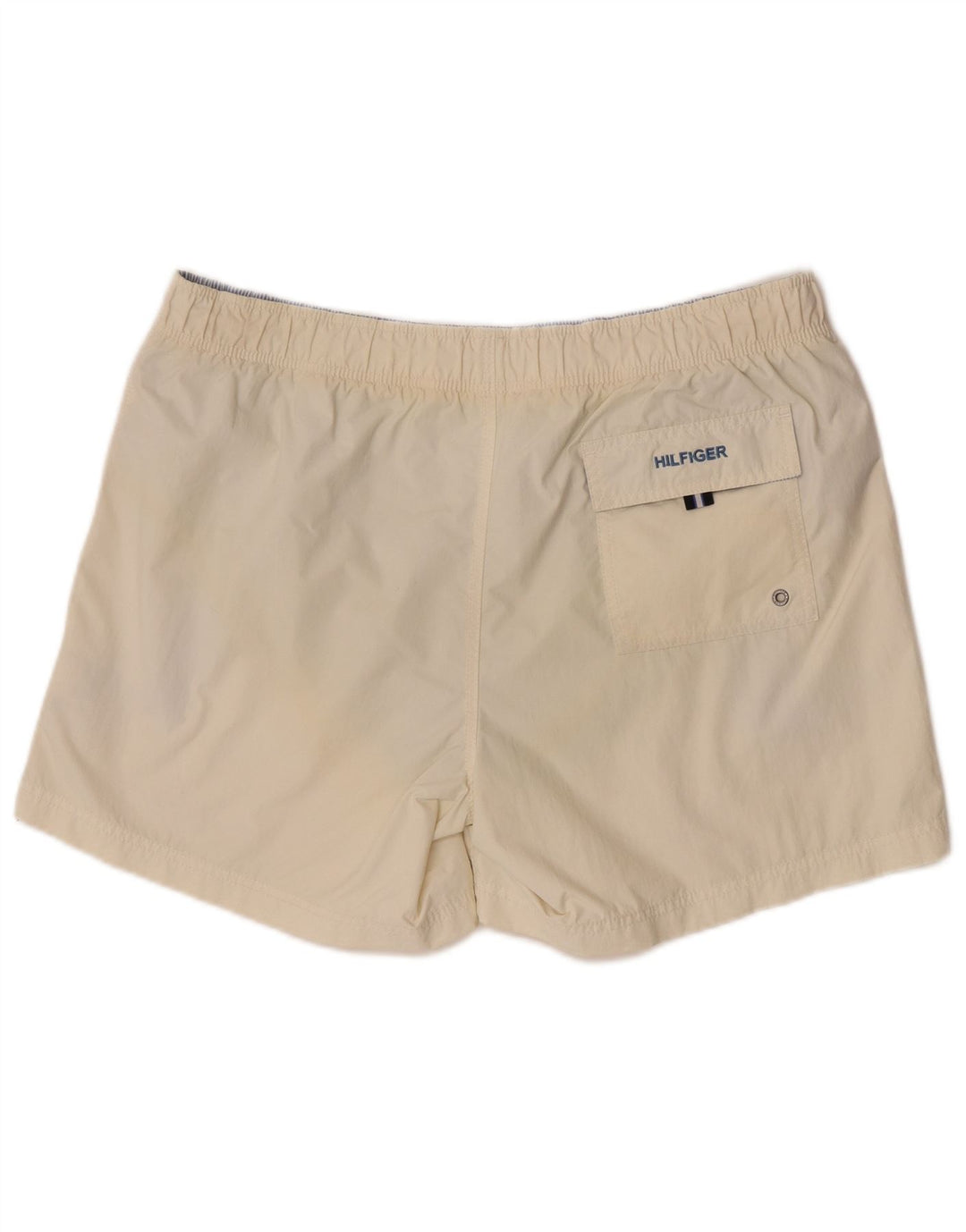 Męskie spodenki kąpielowe Tommy Hilfiger, duże, poliestrowe w kolorze złamanej bieli