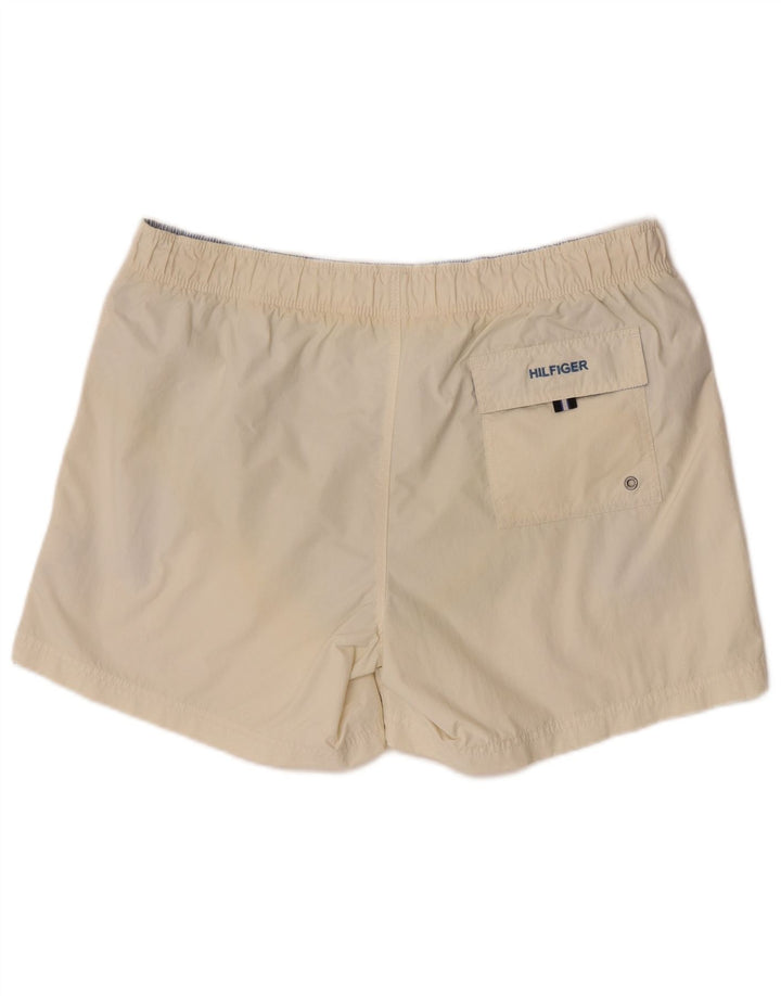 Męskie spodenki kąpielowe Tommy Hilfiger, duże, poliestrowe w kolorze złamanej bieli