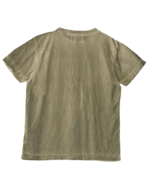 Damska koszulka z grafiką Diesel Top UK 14, duża bawełna khaki Tie Dye