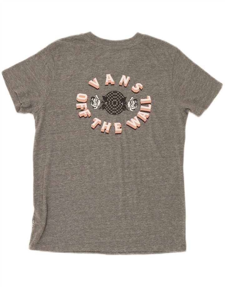 VANS Womens Graphic T-Shirt Top UK 12 Medium Grey Polyester Vintage Vans and Second-Hand Vans from Messina Hembry 