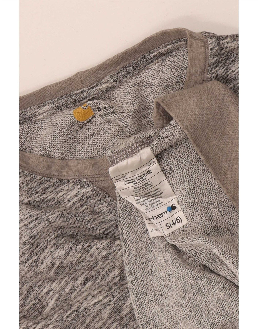 Damska bluza Carhartt US 4/6, mała, szara, nakrapiana bawełna
