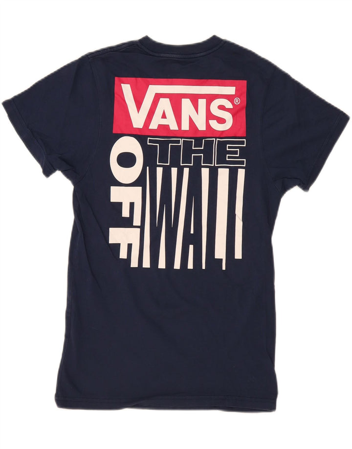Męski t-shirt VANS o dopasowanym kroju z grafiką, góra XS, granatowa, bawełniana