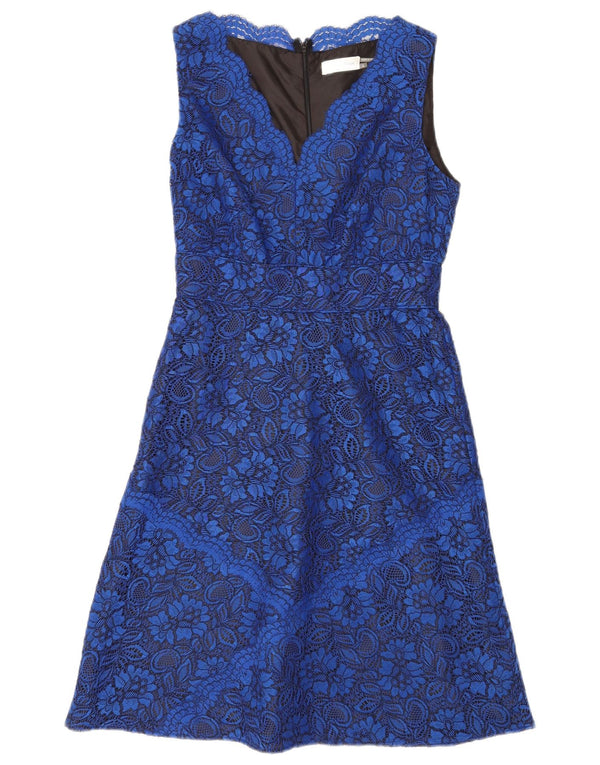 Damska sukienka o linii A Calvin Klein bez rękawów US 2 XS, niebieski kwiatowy nylon