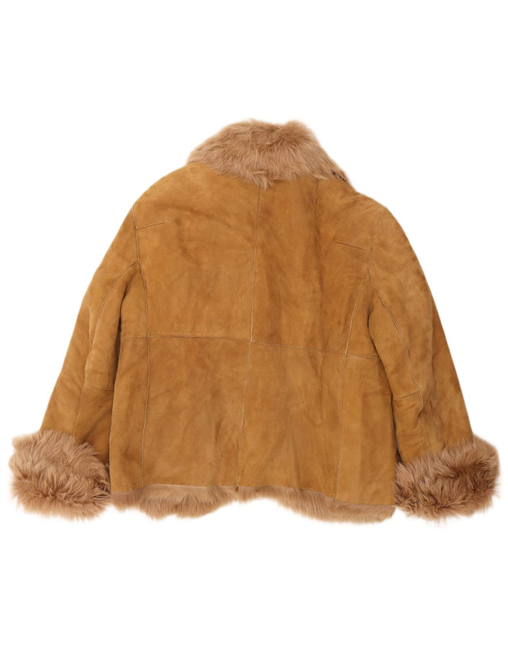 Damska kurtka zamszowa PAUL & SHARK UK 18 XL, beżowa, skórzana