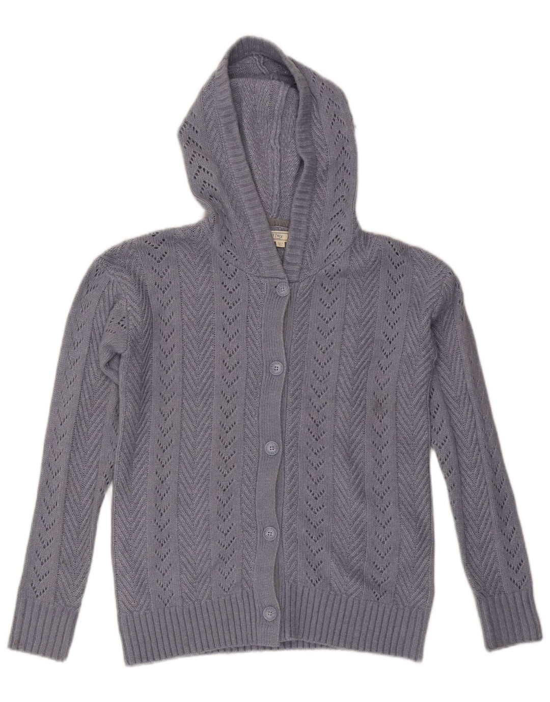 Damski sweter oversize z kapturem FAT FACE UK 6 XS, niebieski nylon