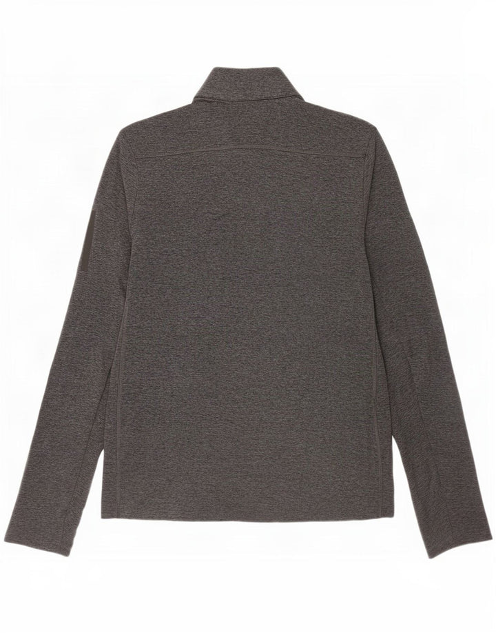Adidas Męskie Aeroready Zip Neck Top z długim rękawem, mały, szary, nakrapiany poliester
