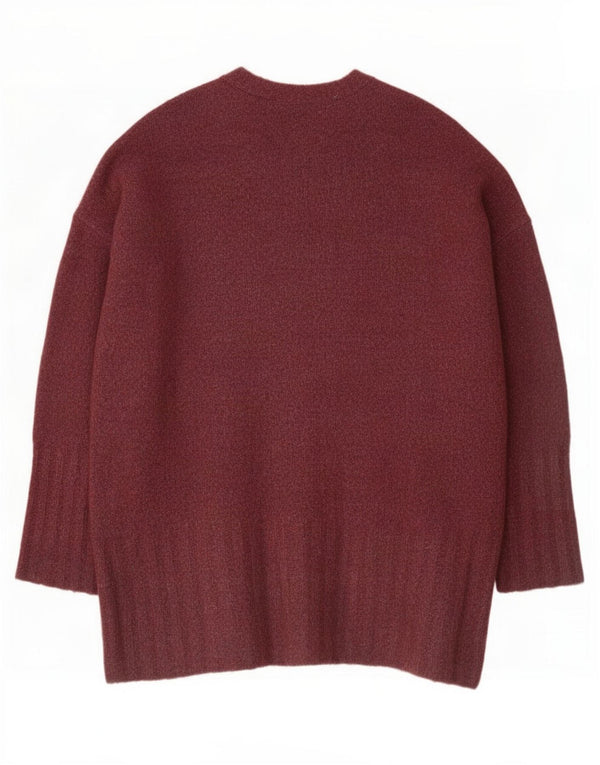 Marks & Spencer Damski sweter oversize UK 16, duży, bordowy