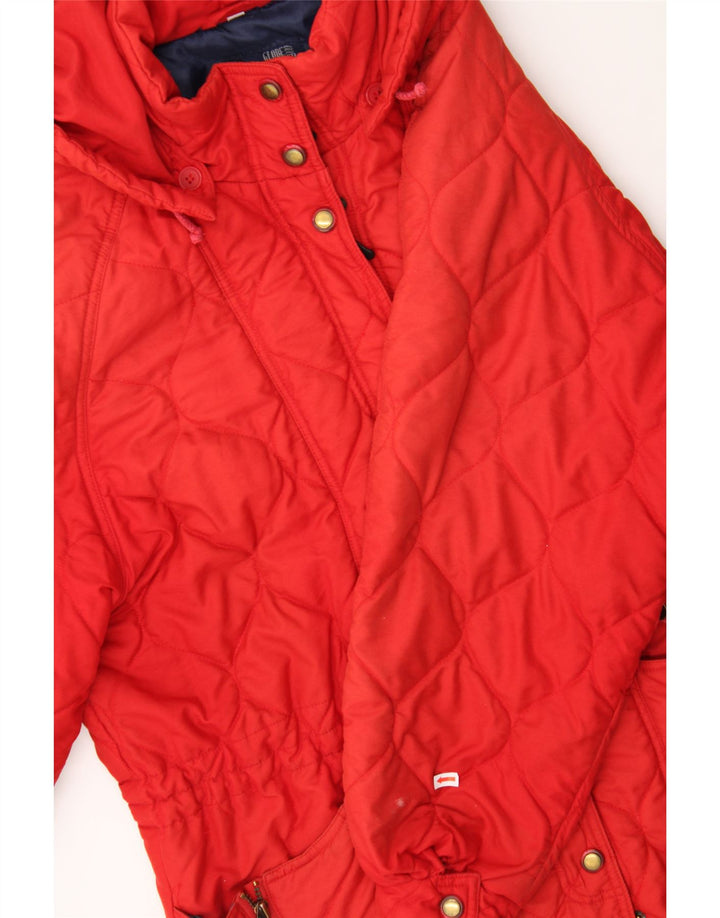 GLOBE TROTTER Womens Hooded Windbreaker Coat UK 18 XL Red Polyester Vintage Globe Trotter and Second-Hand Globe Trotter from Messina Hembry 