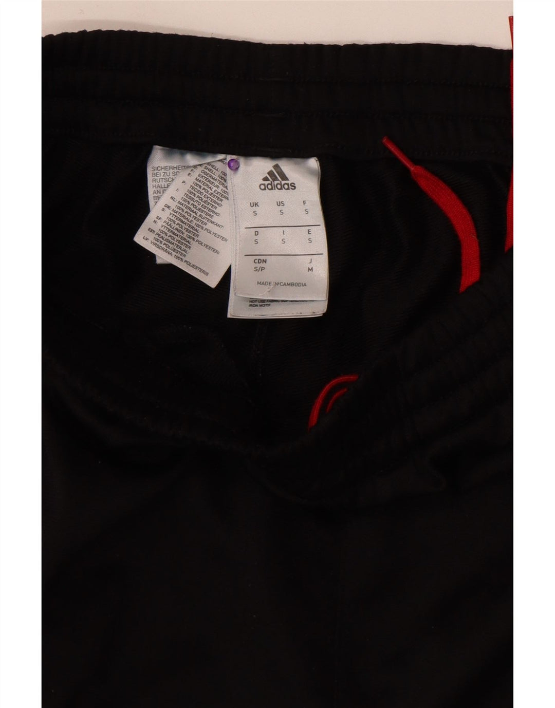 Męskie spodnie dresowe Adidas, małe, czarne, poliestrowe