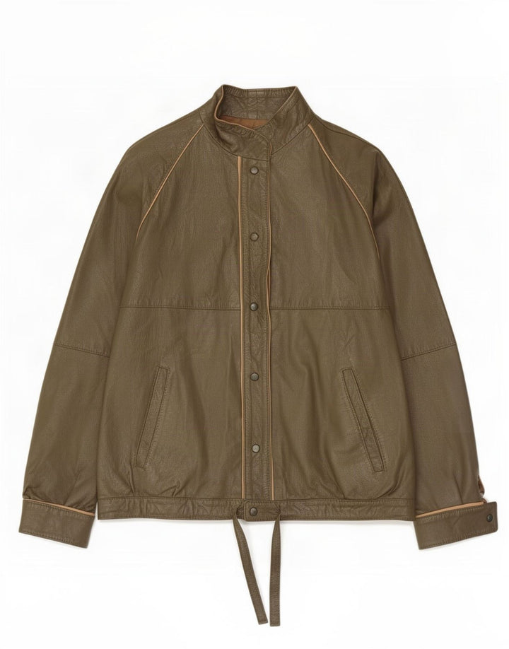 Vintage damska kurtka skórzana EU 44 XL Khaki