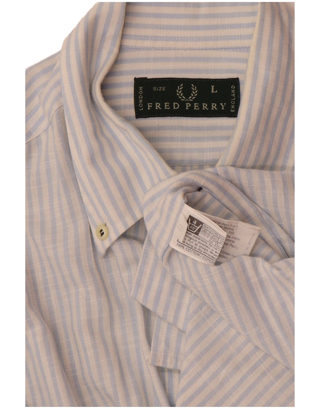 Koszula męska Fred Perry, duża, niebieska, bawełniana w prążki
