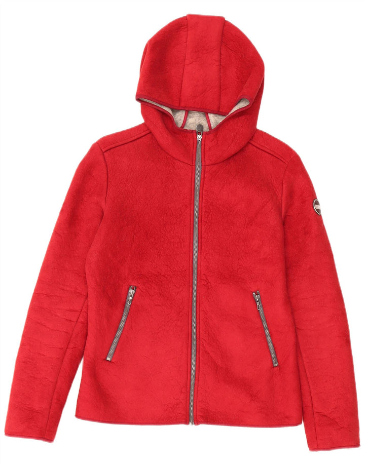 Damska kurtka polarowa Colmar z kapturem, oversize IT 42, mała, czerwona, poliester