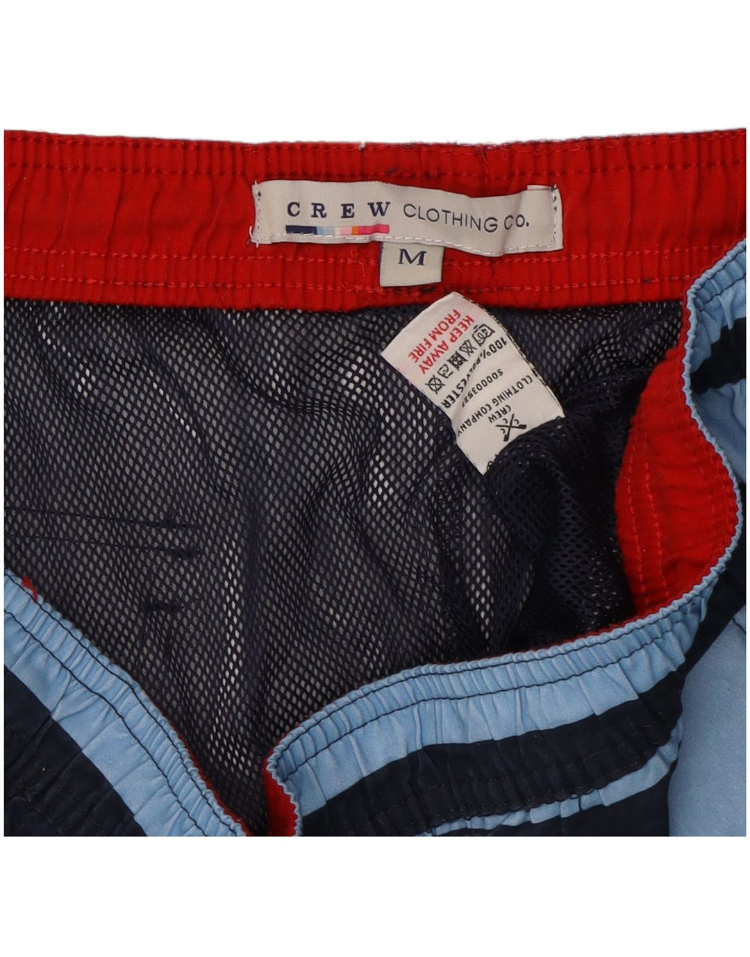 CREW CLOTHING Męskie spodenki kąpielowe, poliester w niebieskie paski
