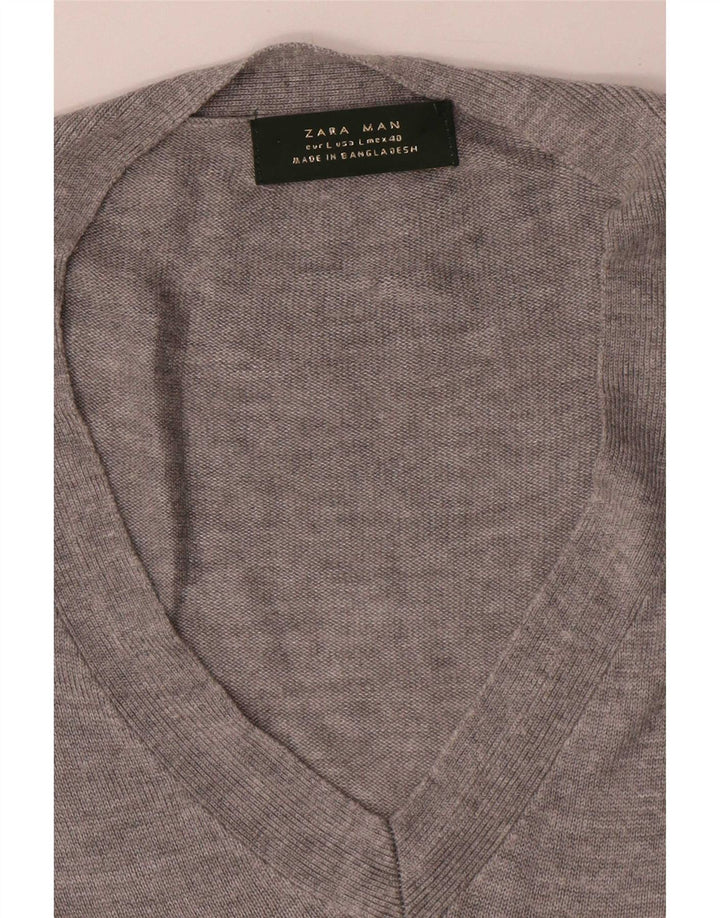 Męski T-shirt Zara, duży, szary, nakrapiany