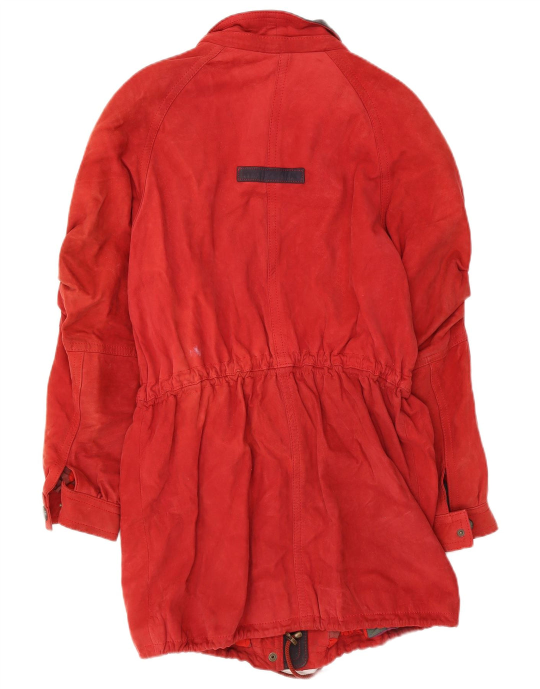 Vintage damski zamszowy płaszcz oversize UK 10 Small Red Leather