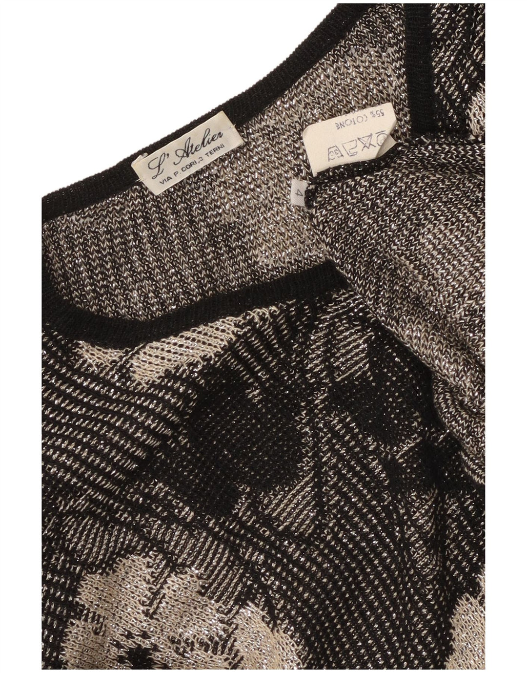 Sweter damski w stylu vintage, zapinany na guziki, UK 14, średni, czarny, kwiatowy