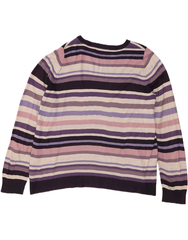 Marks & Spencer Damski sweter z dekoltem w łódkę, UK 16, duży, wielokolorowy
