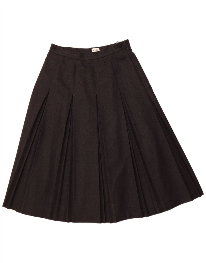 Damska plisowana spódnica VIYELLA UK 16 Large W32 Szara nowa wełna