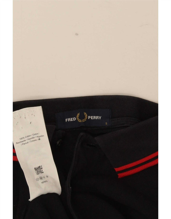 Męska koszulka polo Fred Perry, mała, czarna, bawełniana w paski