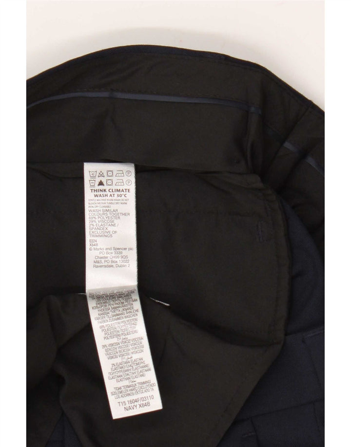 Męskie spodnie casual Marks & Spencer Slim Fit W30 L31 Granatowy poliester