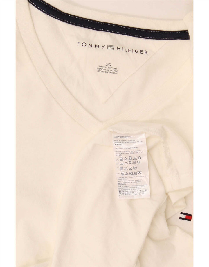 T-shirt męski Tommy Hilfiger, duży, biały, bawełniany