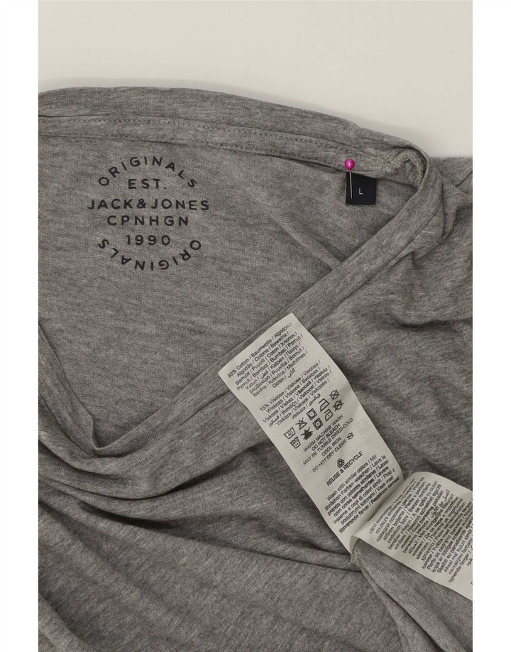 T-shirt męski Jack & Jones, duży, szary, bawełniany w plamki