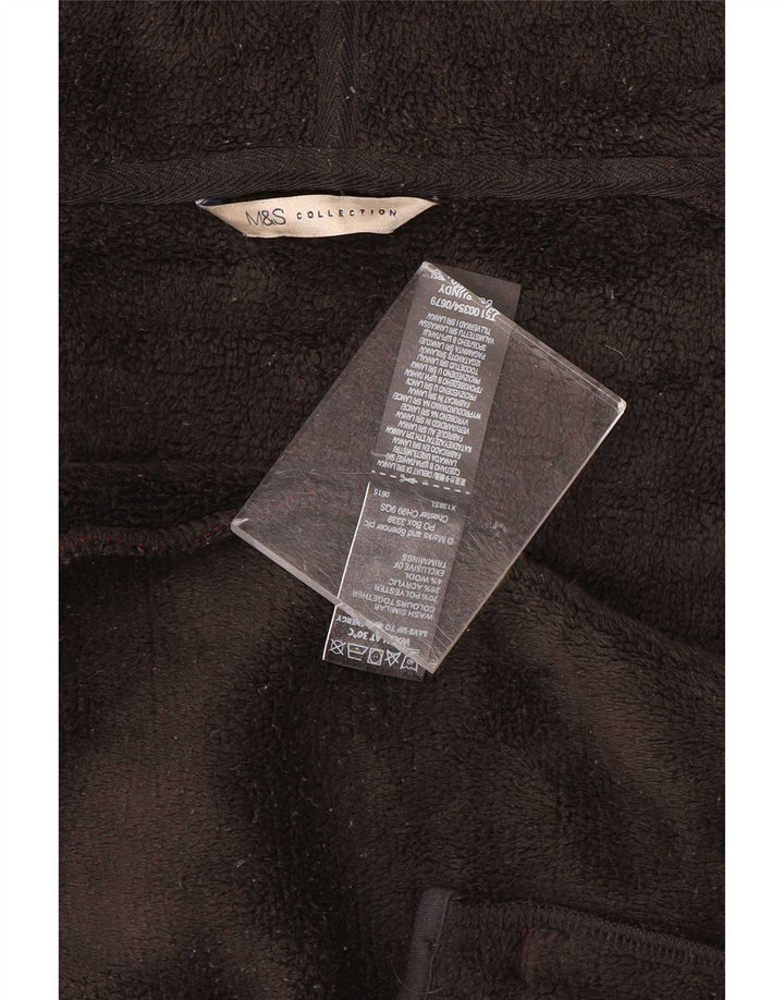 Marks & Spencer Damski sweter z kapturem i zamkiem, UK 16, duży, bordowy poliester