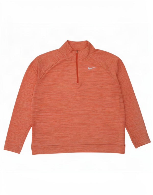 Damski sweter Nike Dri Fit z zamkiem błyskawicznym UK 18 XL, pomarańczowy, nakrapiany