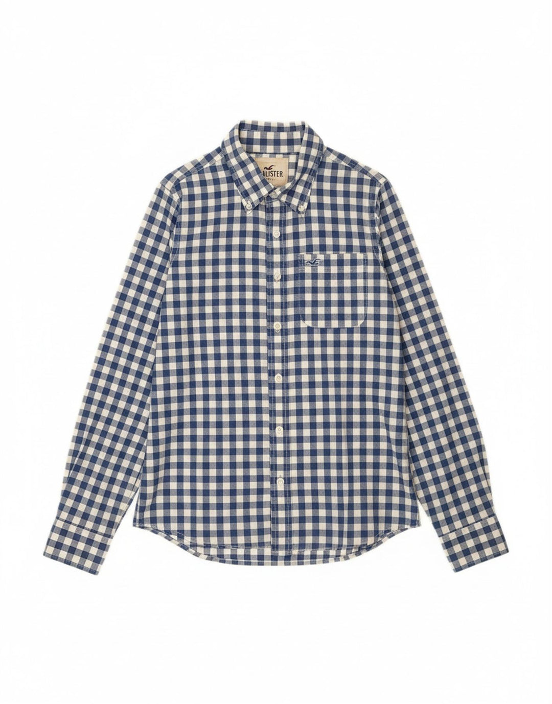 HOLLISTER Mens Shirt Small Blue Gingham Cotton