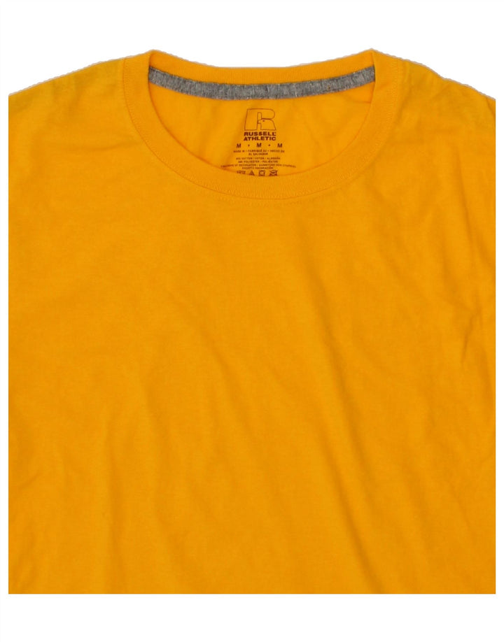 RUSSELL ATHLETIC Mens T-Shirt Top Medium Yellow Cotton Vintage Russell Athletic and Second-Hand Russell Athletic from Messina Hembry 