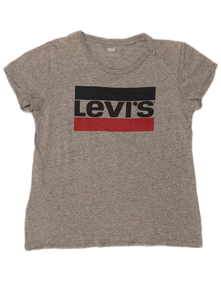 Damska koszulka z grafiką LEVI'S Top UK 12 Medium Grey Flecked